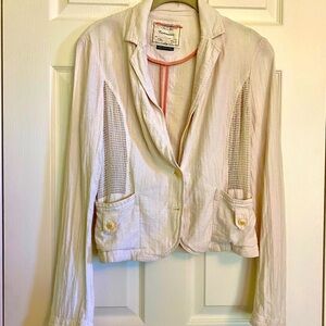 { Anthropologie } Linen/cotton blend jacket